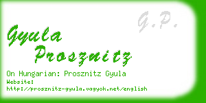 gyula prosznitz business card